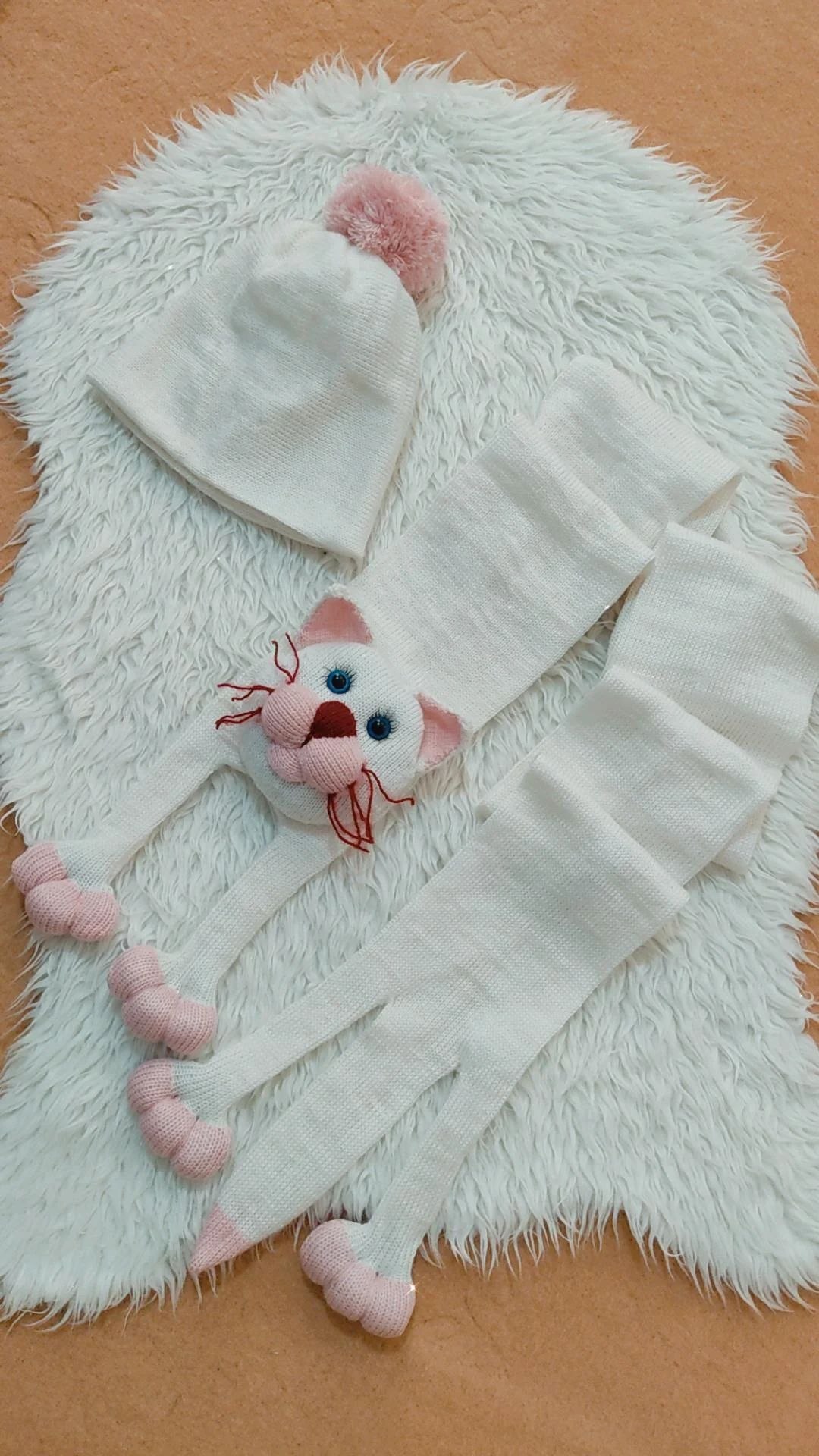 شال و کلاه دستبافت گربه ای