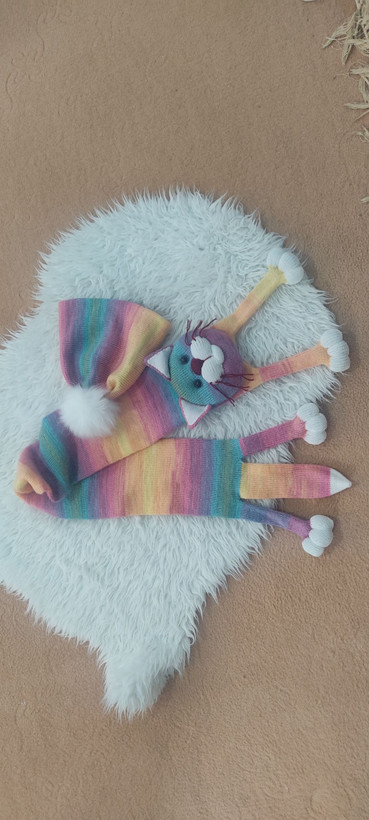 شال و کلاه دستبافت گربه ای