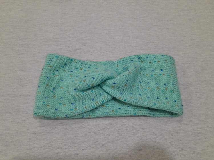 هدبند بافت گرهای آبی خالخالی 💙🧶